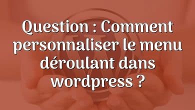 Question : Comment personnaliser le menu déroulant dans wordpress ?